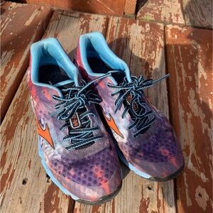 Colorful Athletic Sneakers with Orange Accents